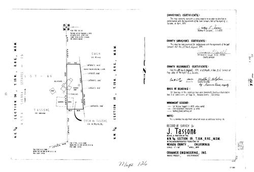 Click to see Record of Survey Book 7, pg. 126 (1979) of Nevada County Recorders Survey Maps Book 7