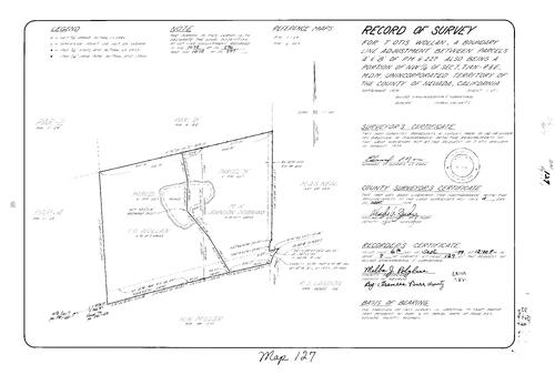 Click to see Record of Survey Book 7, pg. 127 (1979) of Nevada County Recorders Survey Maps Book 7