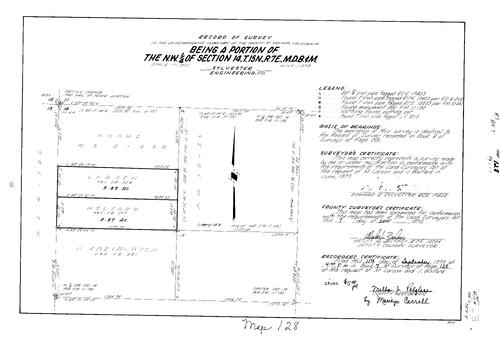 Click to see Record of Survey Book 7, pg. 128 (1979) of Nevada County Recorders Survey Maps Book 7