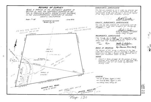 Click to see Record of Survey Book 7, pg. 130 (1979) of Nevada County Recorders Survey Maps Book 7