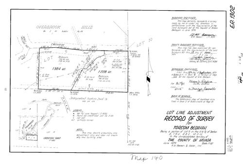 Click to see Record of Survey Book 7, pg. 140 (1979) of Nevada County Recorders Survey Maps Book 7