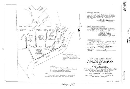 Click to see Record of Survey Book 7, pg. 141 (1979) of Nevada County Recorders Survey Maps Book 7
