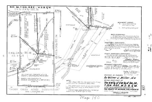 Click to see Record of Survey Book 7, pg. 150 (1979) of Nevada County Recorders Survey Maps Book 7