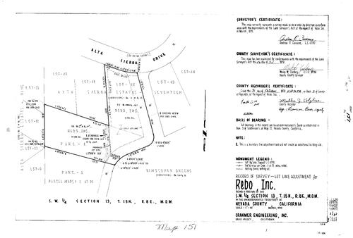 Click to see Record of Survey Book 7, pg. 151 (1979) of Nevada County Recorders Survey Maps Book 7