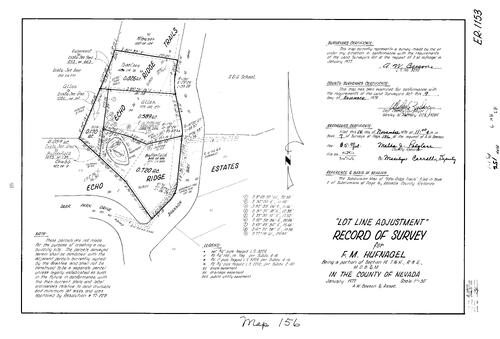 Click to see Record of Survey Book 7, pg. 156 (1979) of Nevada County Recorders Survey Maps Book 7