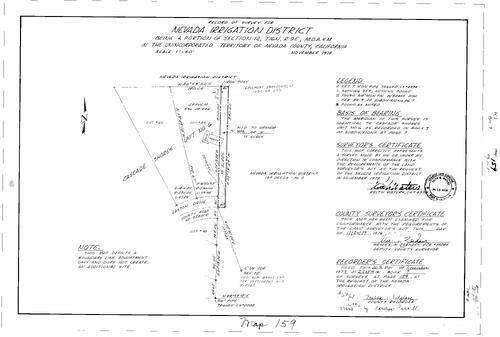 Click to see Record of Survey Book 7, pg. 159 (1979) of Nevada County Recorders Survey Maps Book 7