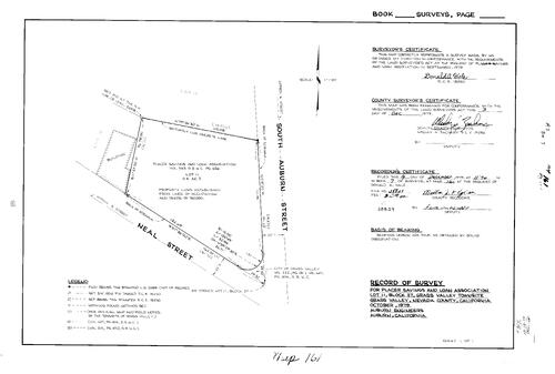 Click to see Record of Survey Book 7, pg. 161 (1979) of Nevada County Recorders Survey Maps Book 7