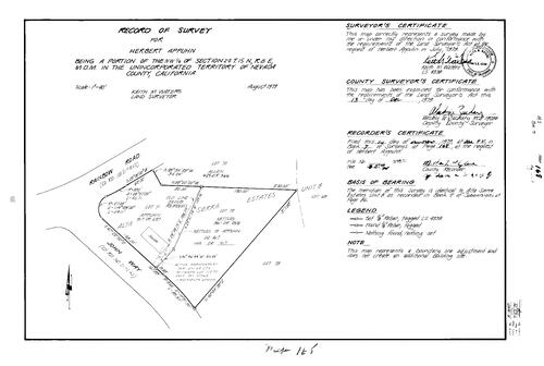 Click to see Record of Survey Book 7, pg. 168 (1979) of Nevada County Recorders Survey Maps Book 7