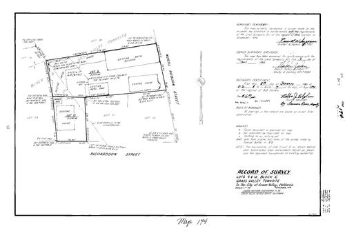 Click to see Record of Survey Book 7, pg. 174 (1980) of Nevada County Recorders Survey Maps Book 7