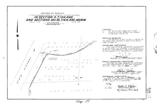 Click to see Record of Survey Book 7, pg. 177 (1980) of Nevada County Recorders Survey Maps Book 7