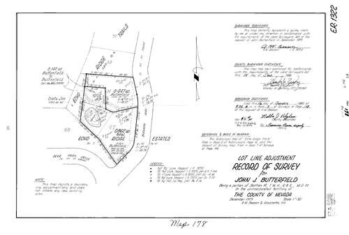 Click to see Record of Survey Book 7, pg. 178 (1980) of Nevada County Recorders Survey Maps Book 7
