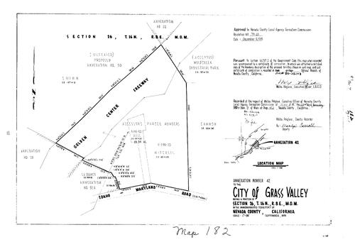 Click to see Record of Survey Book 7, pg. 182 (1980) of Nevada County Recorders Survey Maps Book 7