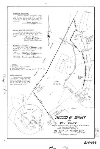 Click to see Record of Survey Book 7, pg. 184 (1980) of Nevada County Recorders Survey Maps Book 7