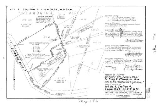 Click to see Record of Survey Book 7, pg. 186 (1980) of Nevada County Recorders Survey Maps Book 7