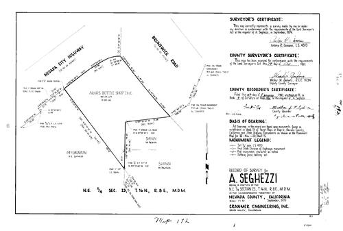 Click to see Record of Survey Book 7, pg. 192 (1980) of Nevada County Recorders Survey Maps Book 7