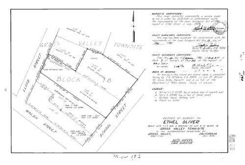 Click to see Record of Survey Book 7, pg. 193 (1980) of Nevada County Recorders Survey Maps Book 7