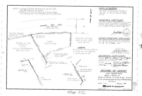 Click to see Record of Survey Book 7, pg. 202 (1980) of Nevada County Recorders Survey Maps Book 7