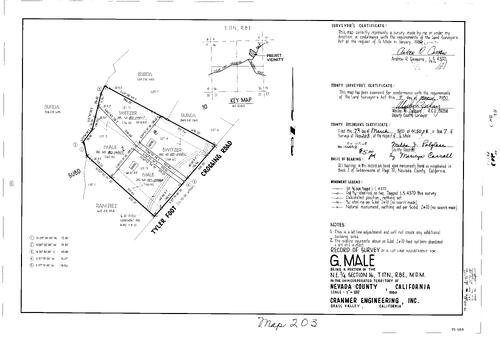 Click to see Record of Survey Book 7, pg. 203 (1980) of Nevada County Recorders Survey Maps Book 7