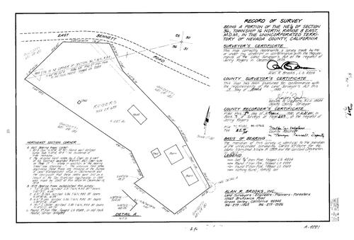 Click to see Record of Survey Book 7, pg. 207 (1980) of Nevada County Recorders Survey Maps Book 7