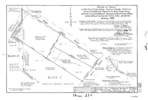 Click to see Record of Survey Book 7, pg. 218 (1980) of Nevada County Recorders Survey Maps Book 7