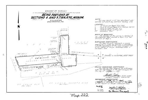 Click to see Record of Survey Book 7, pg. 222 (1980) of Nevada County Recorders Survey Maps Book 7