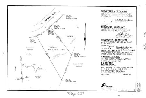 Click to see Record of Survey Book 7, pg. 227 (1980) of Nevada County Recorders Survey Maps Book 7