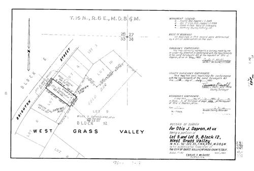 Click to see Record of Survey Book 7, pg. 243 (1980) of Nevada County Recorders Survey Maps Book 7