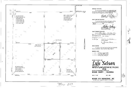 Click to see Record of Survey Book 7, pg. 249 (1980) of Nevada County Recorders Survey Maps Book 7