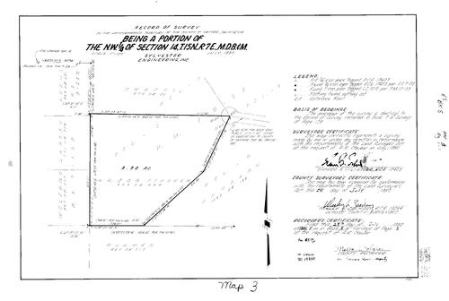 Click to see Record of Survey Book 8, pg. 3 (1980) of Nevada County Recorders Survey Maps Book 8