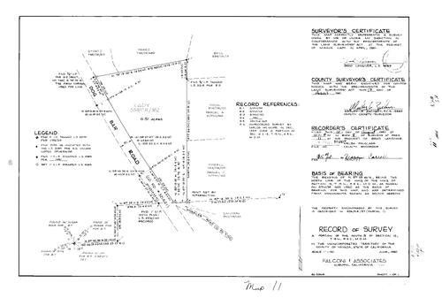 Click to see Record of Survey Book 8, pg. 11 (1980) of Nevada County Recorders Survey Maps Book 8