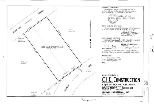 Click to see Record of Survey Book 8, pg. 14 (1980) of Nevada County Recorders Survey Maps Book 8