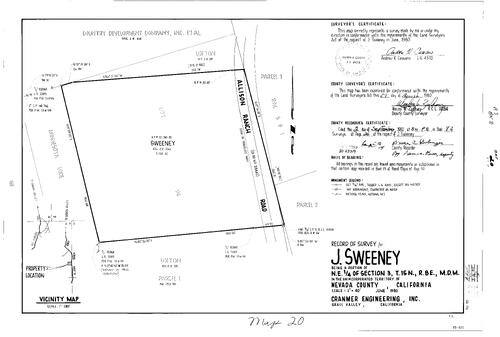 Click to see Record of Survey Book 8, pg. 20 (1980) of Nevada County Recorders Survey Maps Book 8