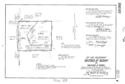 Click to see Record of Survey Book 8, pg. 23 (1980) of Nevada County Recorders Survey Maps Book 8