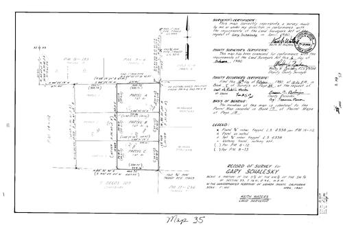 Click to see Record of Survey Book 8, pg. 35 (1980) of Nevada County Recorders Survey Maps Book 8