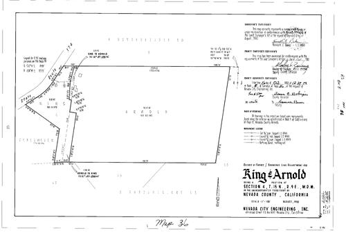 Click to see Record of Survey Book 8, pg. 36 (1980) of Nevada County Recorders Survey Maps Book 8