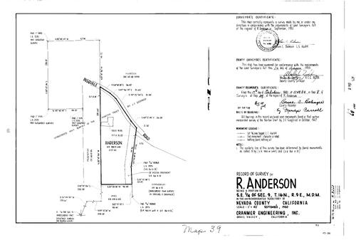 Click to see Record of Survey Book 8, pg. 39 (1980) of Nevada County Recorders Survey Maps Book 8