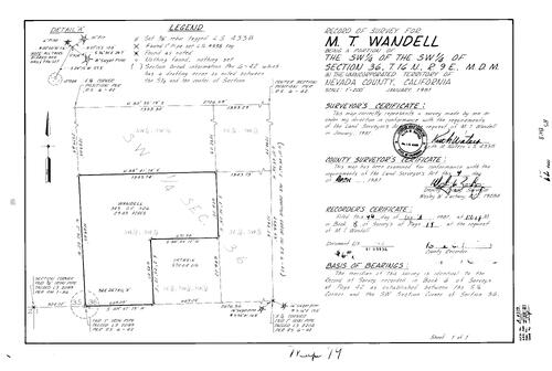 Click to see Record of Survey Book 8, pg. 79 (1981) of Nevada County Recorders Survey Maps Book 8