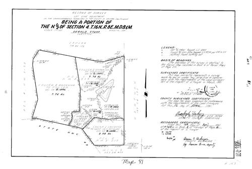 Click to see Record of Survey Book 8, pg. 81 (1981) of Nevada County Recorders Survey Maps Book 8
