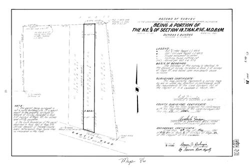 Click to see Record of Survey Book 8, pg. 86 (1981) of Nevada County Recorders Survey Maps Book 8