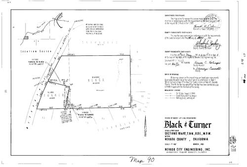 Click to see Record of Survey Book 8, pg. 90 (1981) of Nevada County Recorders Survey Maps Book 8
