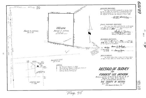 Click to see Record of Survey Book 8, pg. 95 (1981) of Nevada County Recorders Survey Maps Book 8