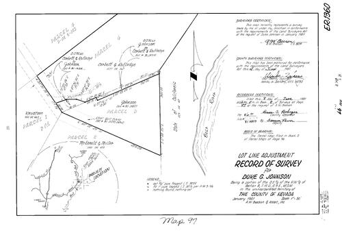 Click to see Record of Survey Book 8, pg. 97 (1981) of Nevada County Recorders Survey Maps Book 8
