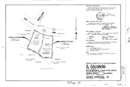 Click to see Record of Survey Book 8, pg. 99 (1981) of Nevada County Recorders Survey Maps Book 8
