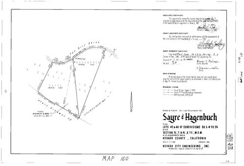 Click to see Record of Survey Book 8, pg. 100 (1981) of Nevada County Recorders Survey Maps Book 8