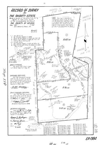 Click to see Record of Survey Book 8, pg. 110 (1981) of Nevada County Recorders Survey Maps Book 8