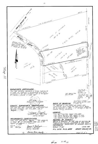 Click to see Record of Survey Book 8, pg. 111 (1981) of Nevada County Recorders Survey Maps Book 8
