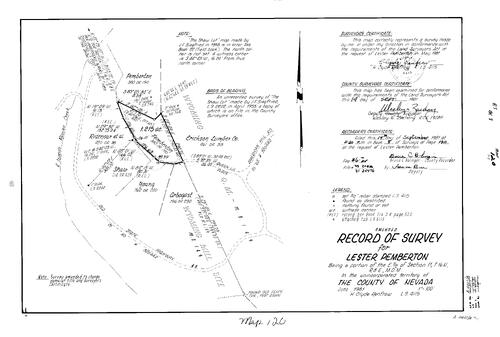 Click to see Record of Survey Book 8, pg. 120 (1981) of Nevada County Recorders Survey Maps Book 8