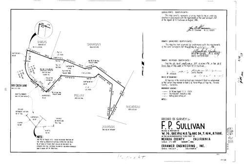 Click to see Record of Survey Book 8, pg. 124 (1981) of Nevada County Recorders Survey Maps Book 8