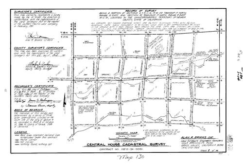 Click to see Record of Survey Book 8, pg. 130 (1981) of Nevada County Recorders Survey Maps Book 8