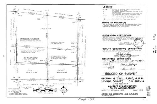 Click to see Record of Survey Book 8, pg. 132 (1981) of Nevada County Recorders Survey Maps Book 8